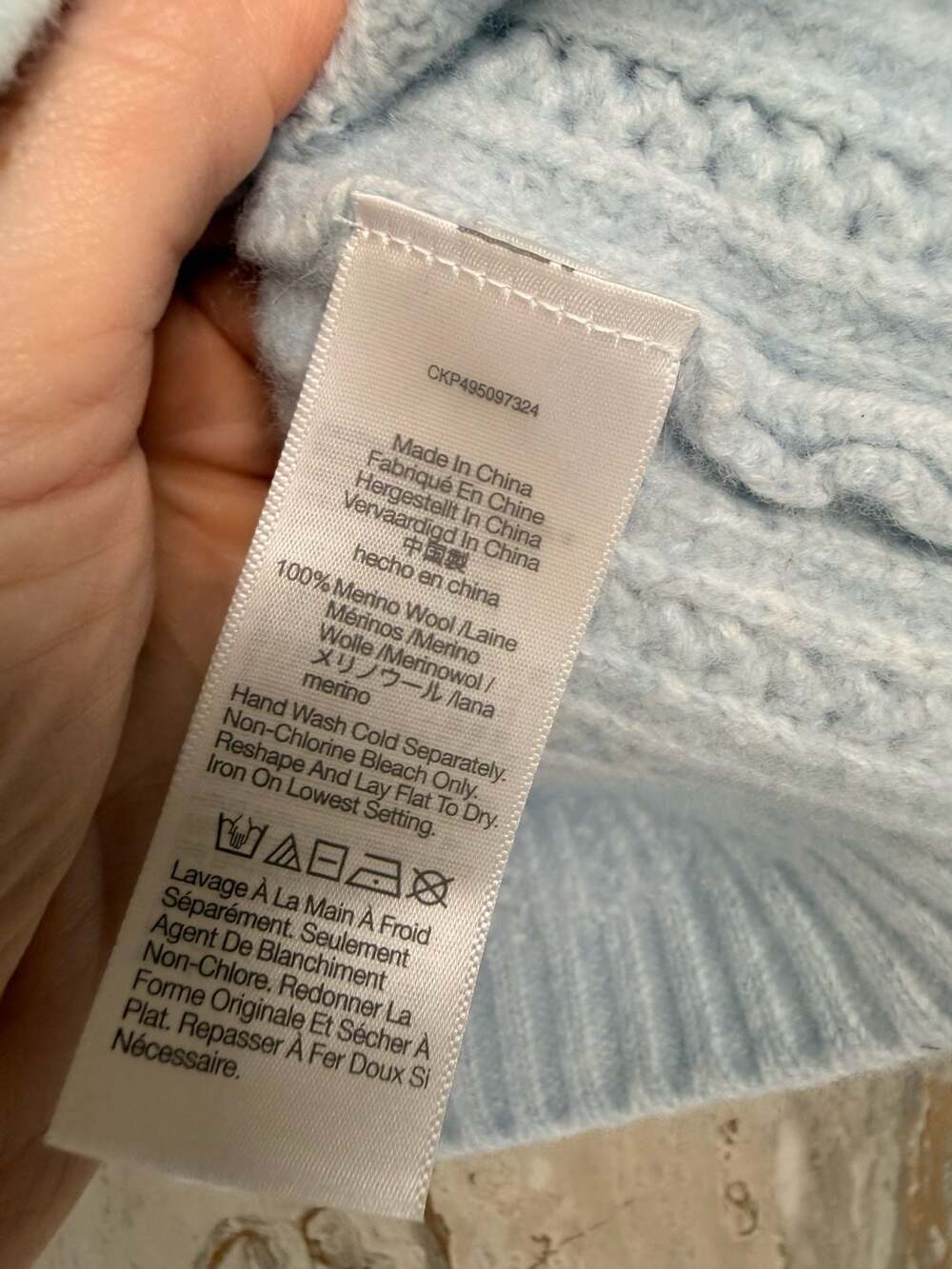 Madewell Light Blue Ribbed Mockneck Cropped Sweater Size L - Picture 8 of 11